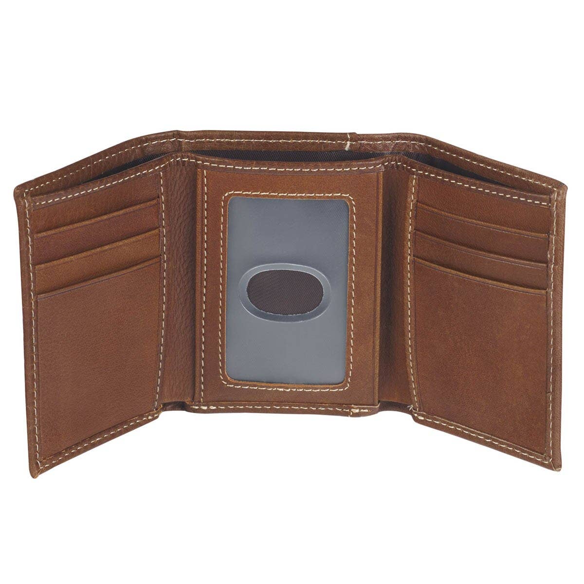 Wallet Leather Brown Ichthus Badge
