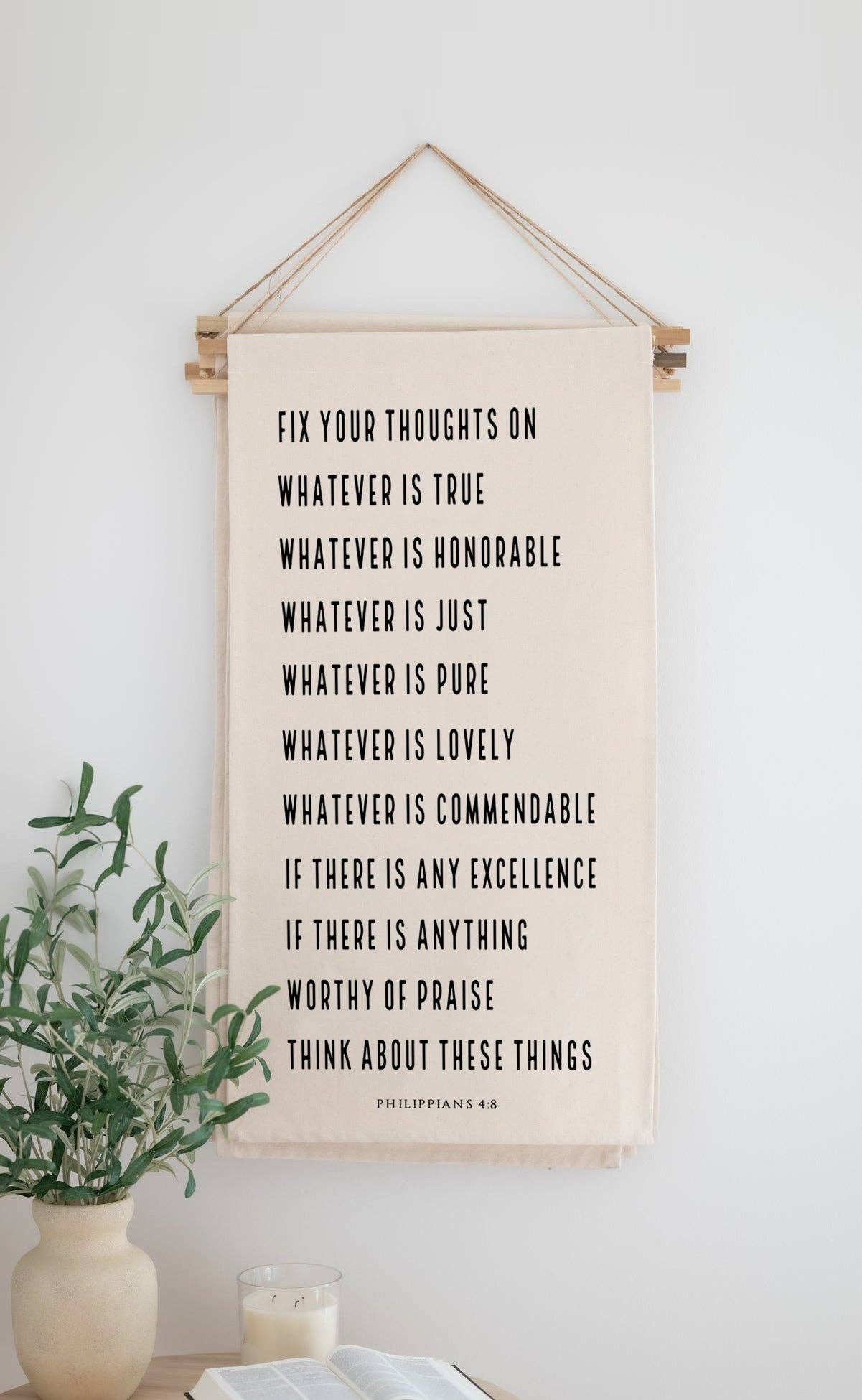 Fix your thoughts on lovely things | Scripture Banner