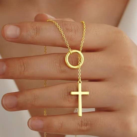18K STAINLESS STEEL TARNISH FREE Y NECKLACE | 40NK9618