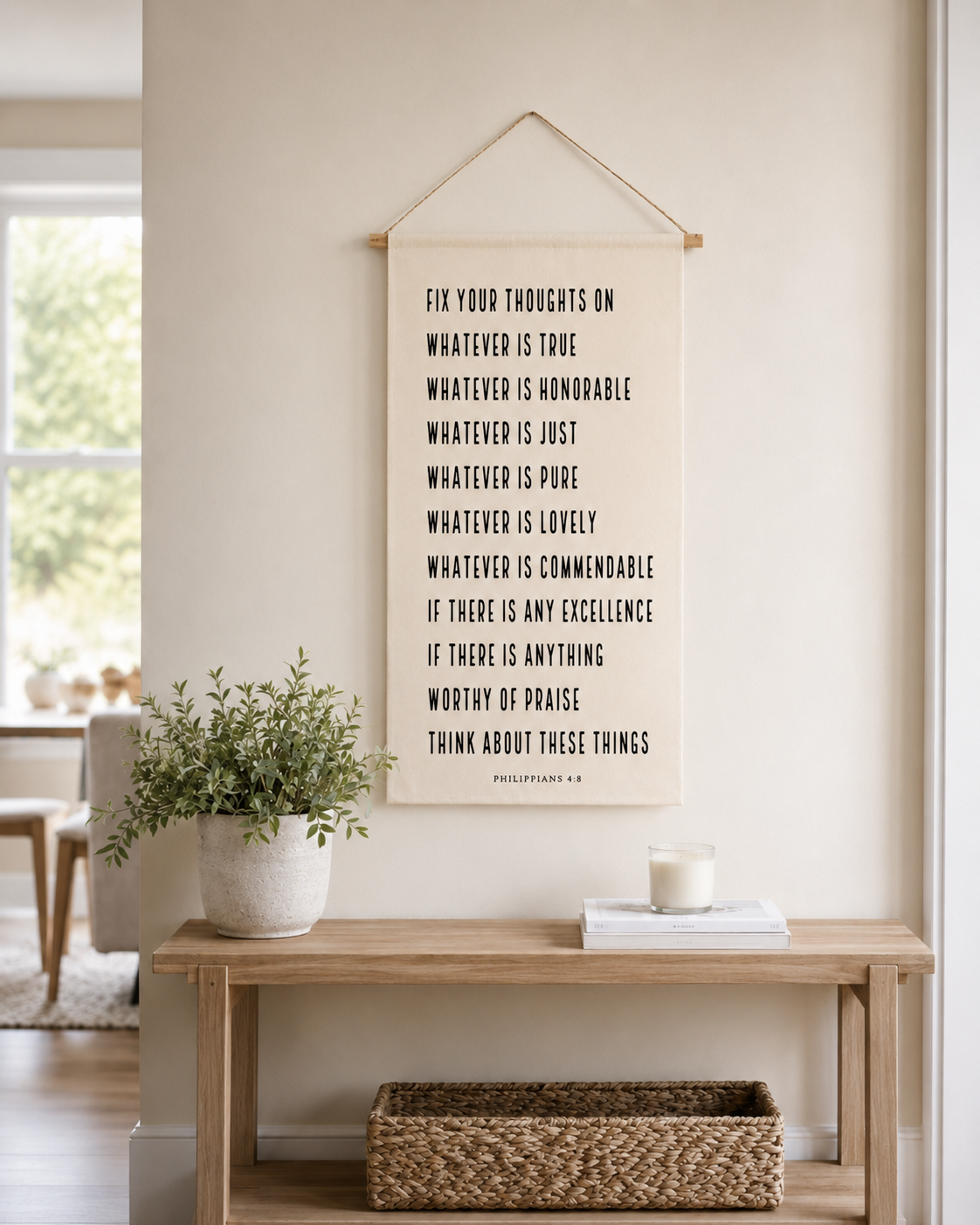 Fix your thoughts on lovely things | Scripture Banner