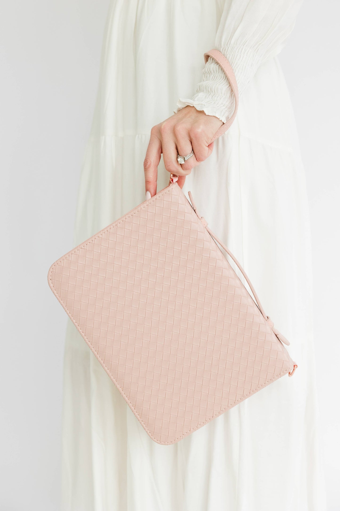Bible Cover, Weave Bible Case, Crossbody BLUSH