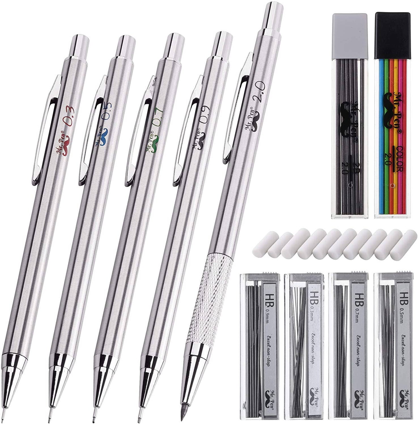 Metal Minimalist Mechanical Pencil Set