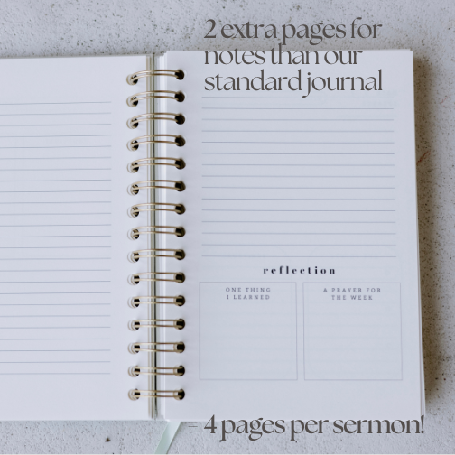 Church Notes Journal – Extended Edition (More Space Per Sermon)