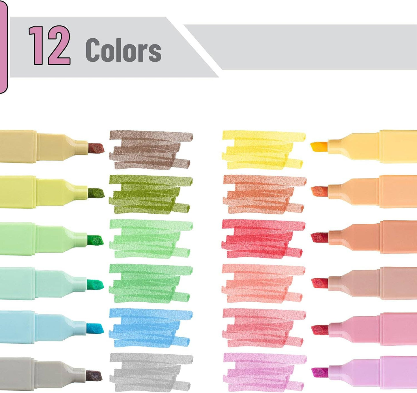 Highlighters 12 Pack Macaron