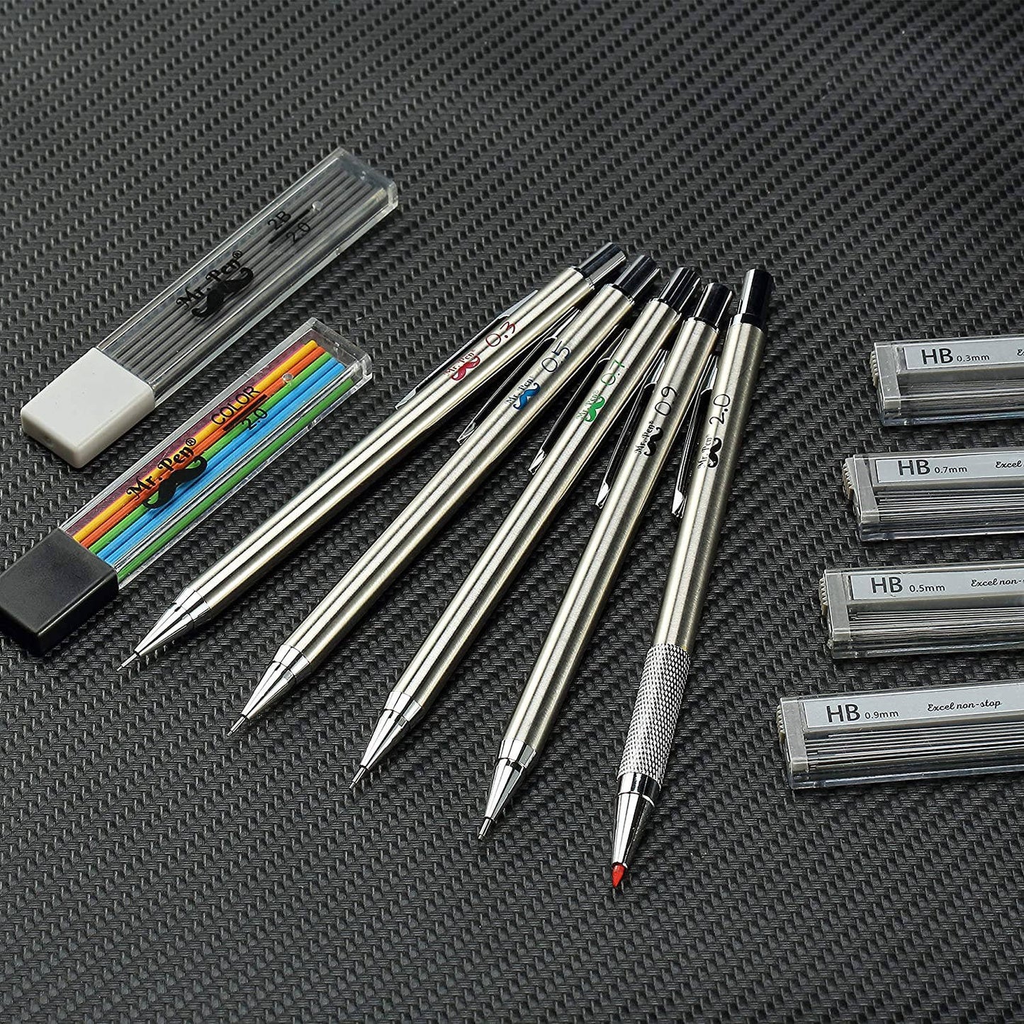 Metal Minimalist Mechanical Pencil Set
