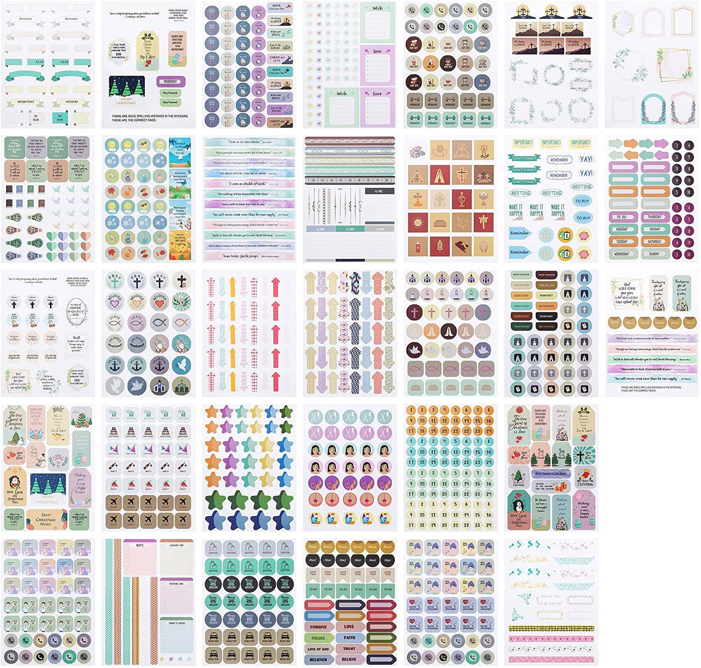 Christian Journaling Stickers 31 Sheets