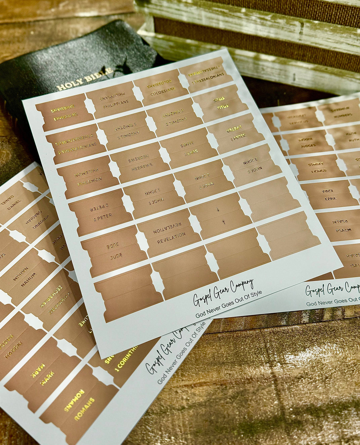 Gold Foil Sand Dune Matte Bible Tabs