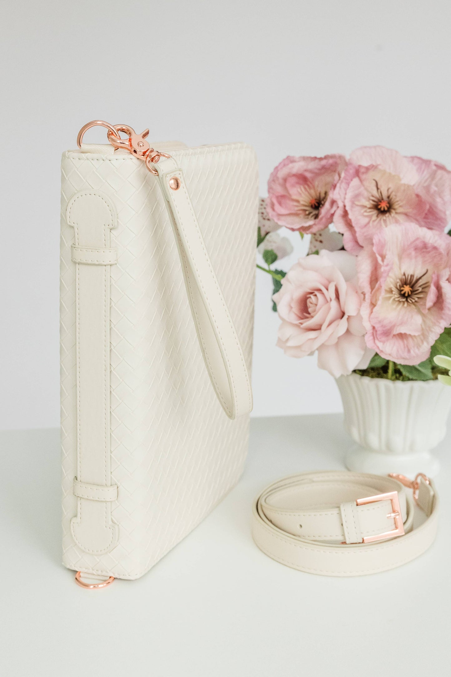 Bible Cover, Weave Bible Case, Crossbody PEARL