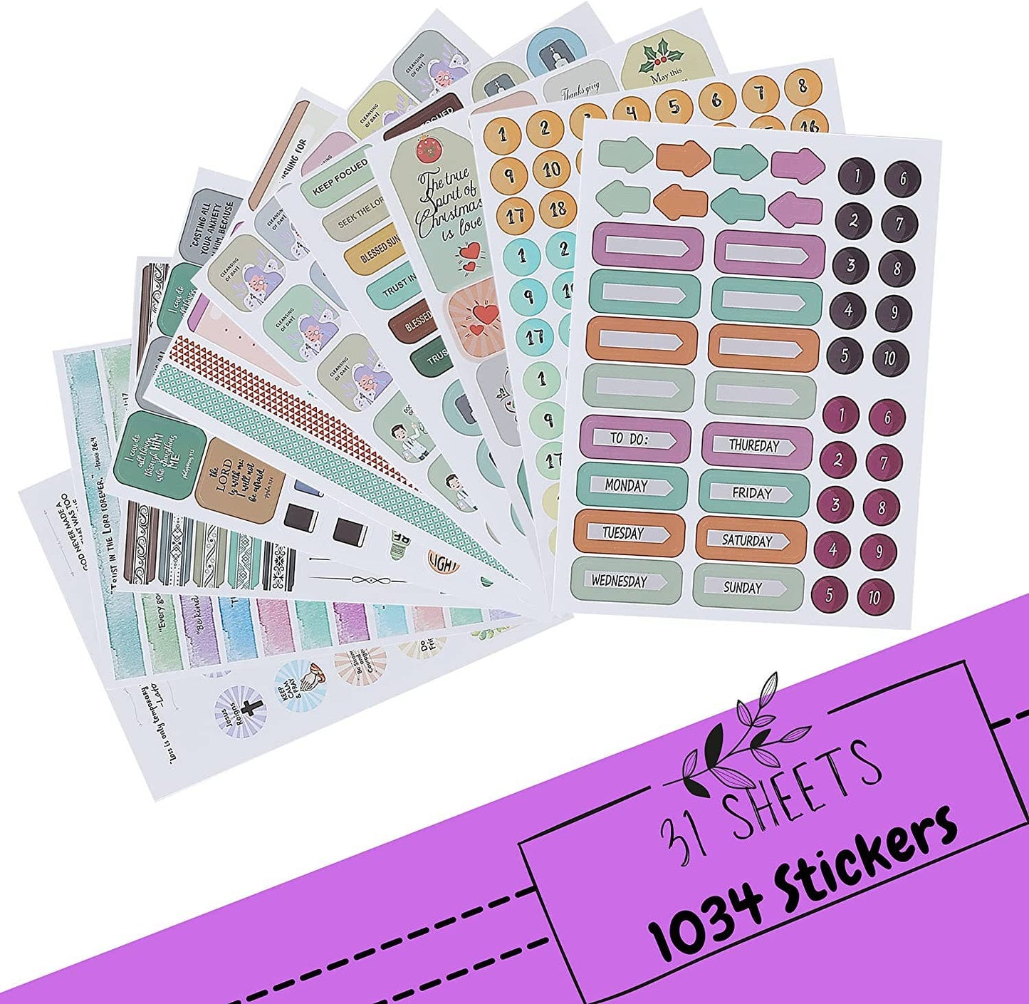 Christian Journaling Stickers 31 Sheets