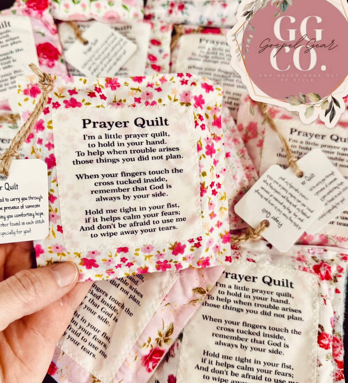 Floral Pink Pocket Prayer Quilt