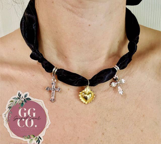 Trendy Scarf Cross Charm Necklaces