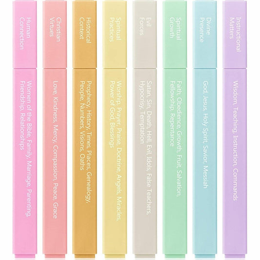 Bible Highlighters Color Coding 8 Pack