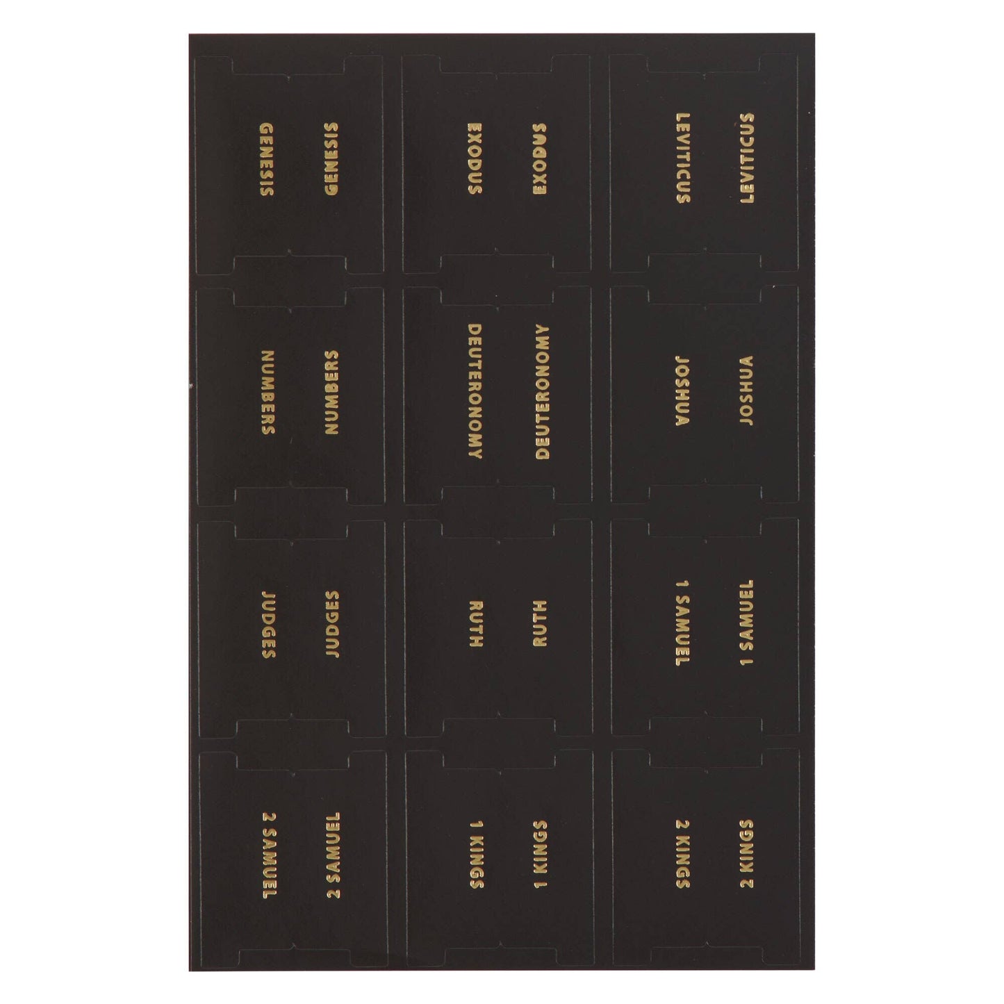 Bible Indexing Tabs Black w/Gold Foil