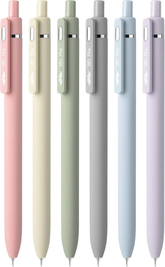 Retractable Gel Pens 6 Pack 0.5mm