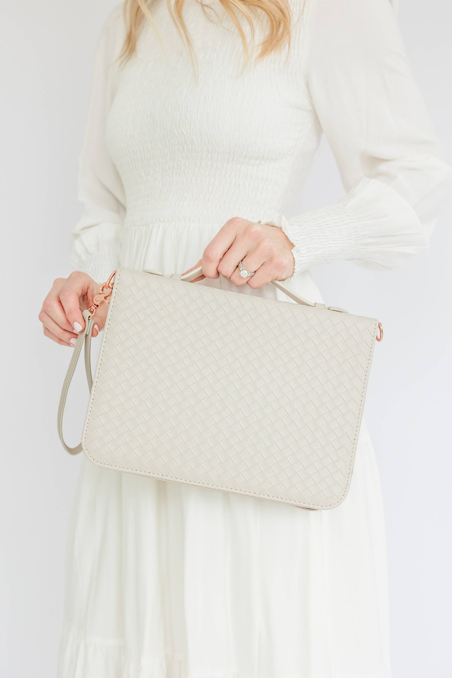 Bible Cover, Weave Bible Case, Crossbody PEARL