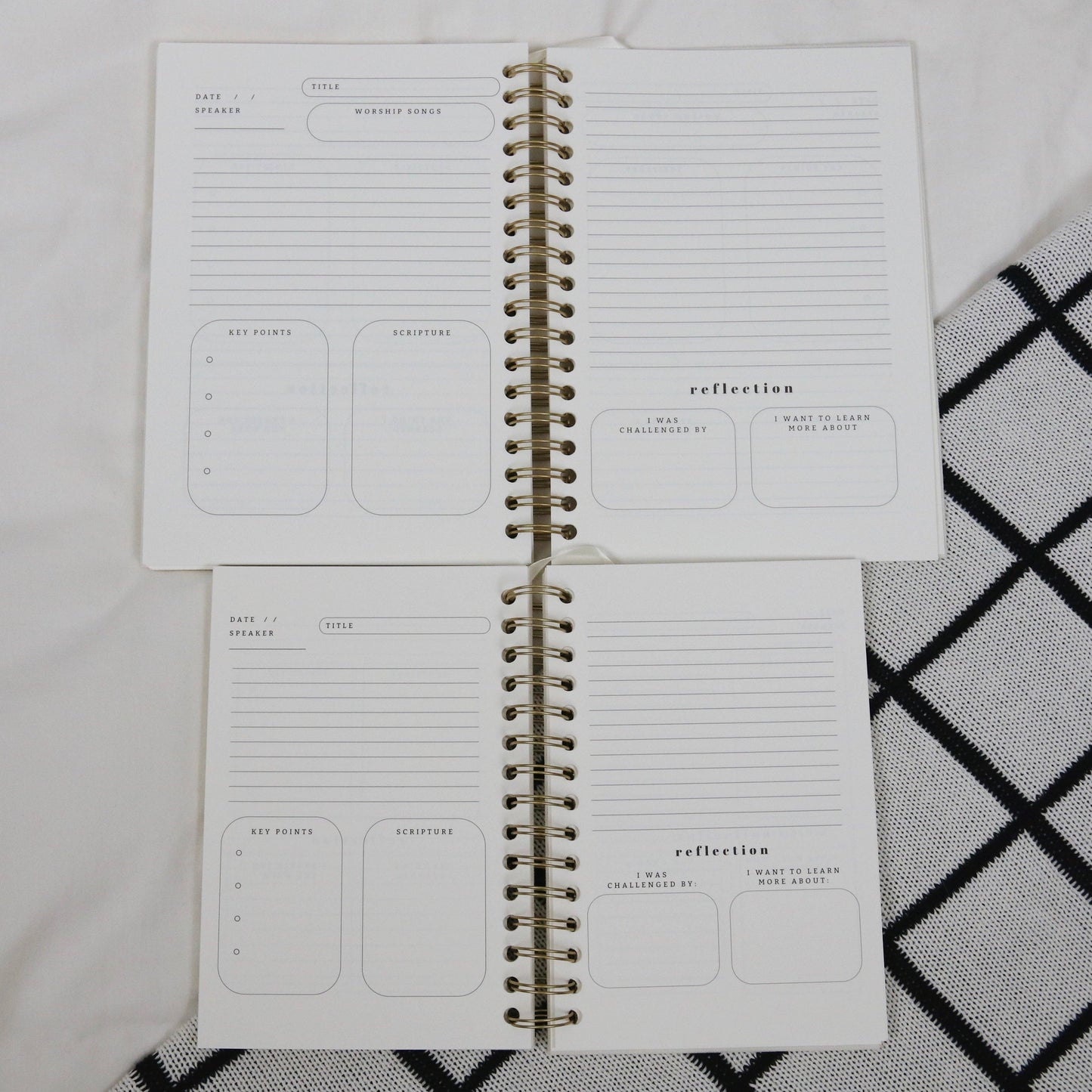 Church Notes Journal - Sage Green Spiral, Size Large (7 x 10")