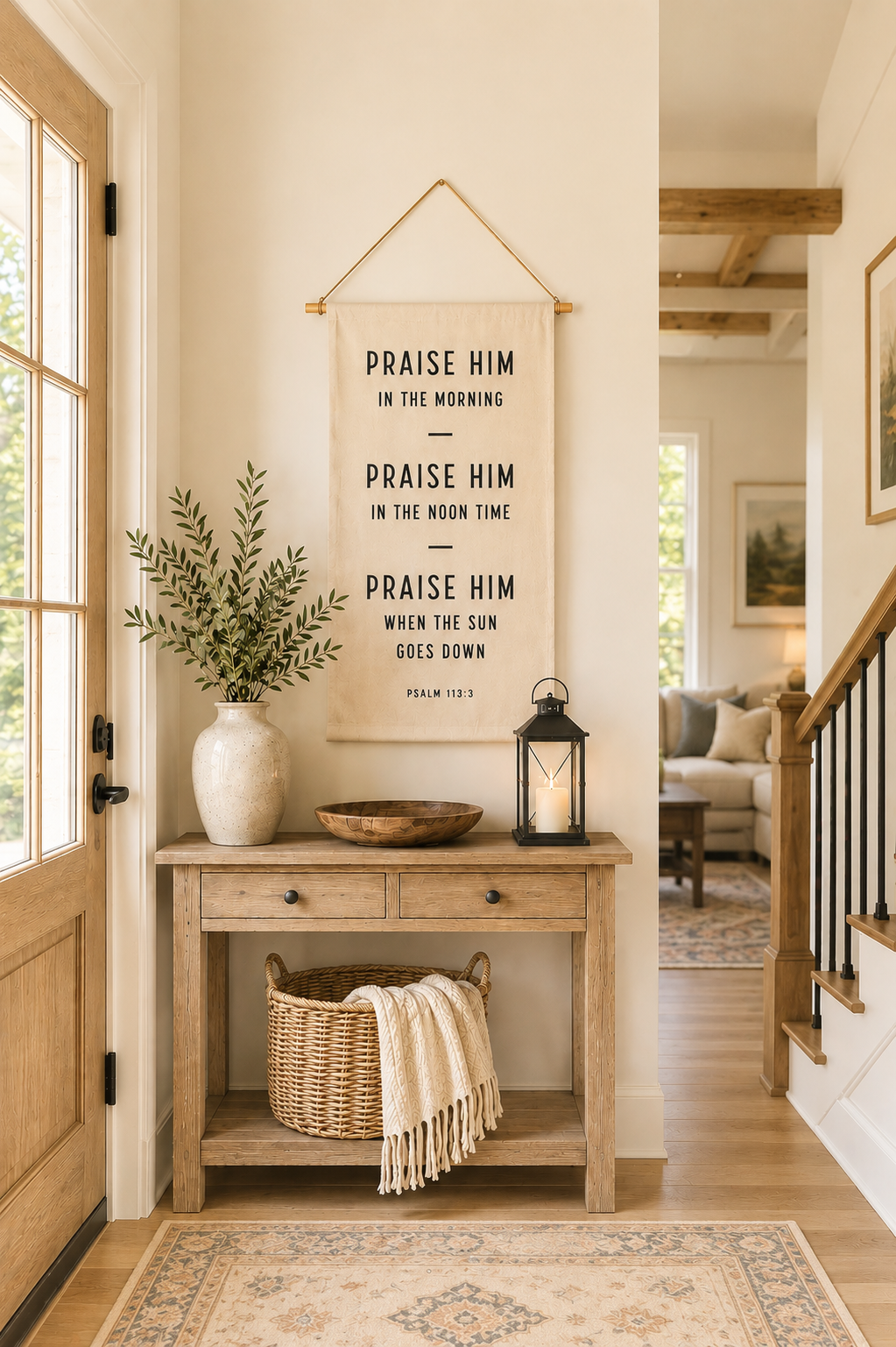 Praise Him Morning Noon Night | Hangable Banner