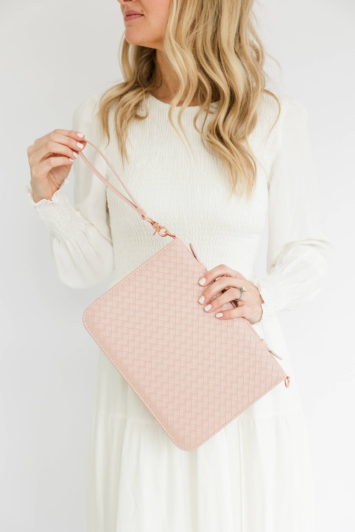 Bible Cover, Weave Bible Case, Crossbody BLUSH