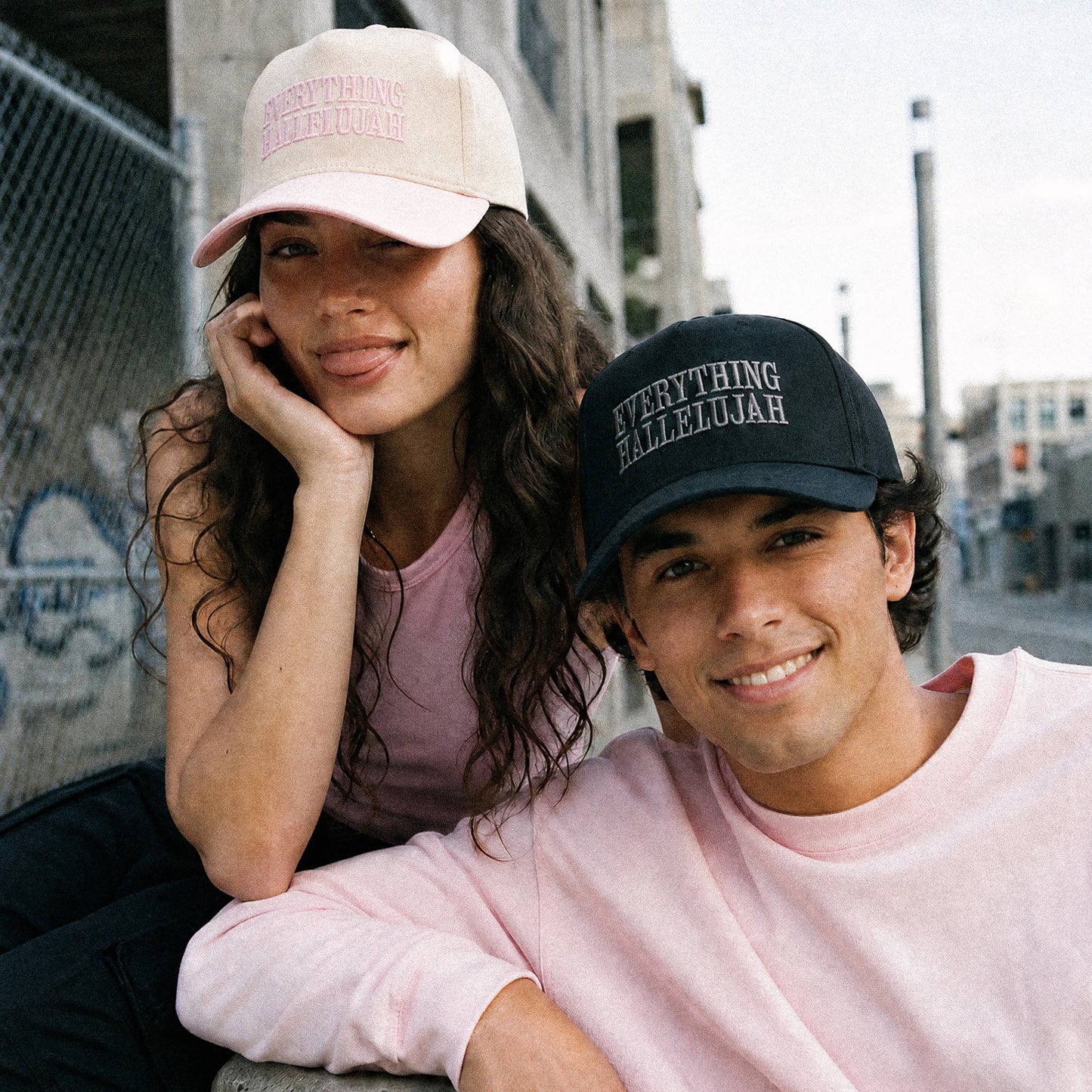 C.C EVERYTHING HALLELUJAH Letter Two Tone Trucker Cap