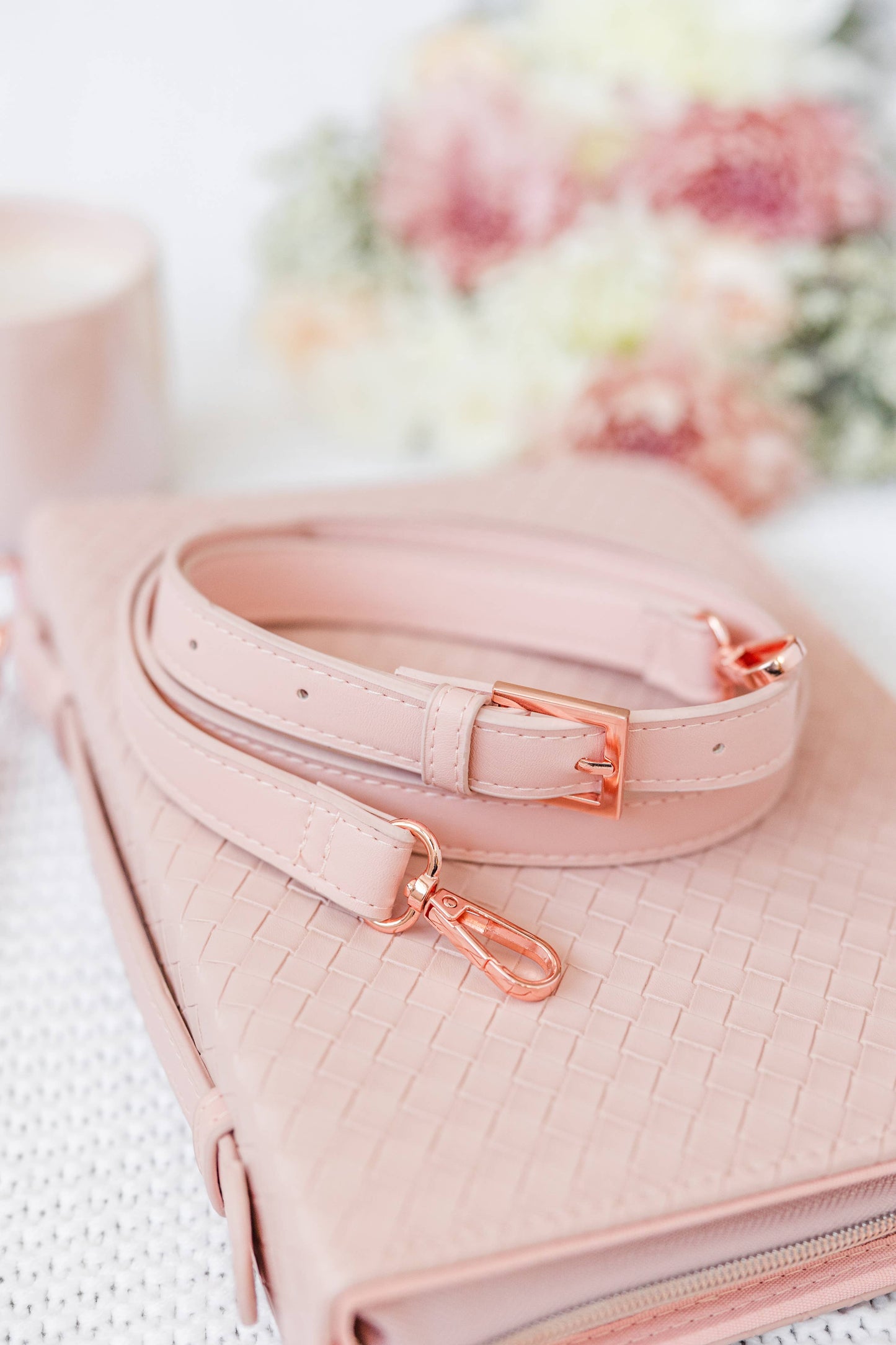 Bible Cover, Weave Bible Case, Crossbody BLUSH